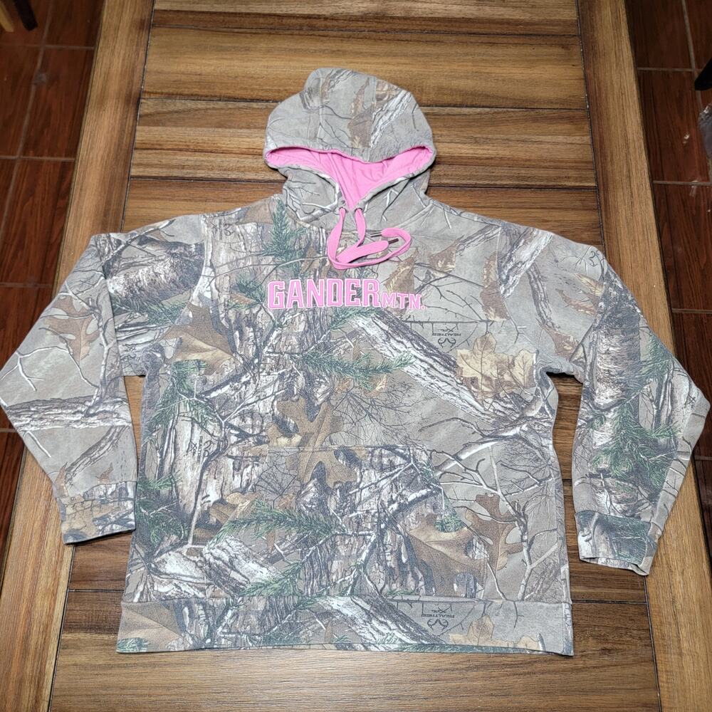 Gander Mtn. LS Camo Hoodie w/ Pink Trim - Size Large